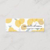 パステルモダンシトラスレモンQRコードミニマル スキニー名刺 (正面)