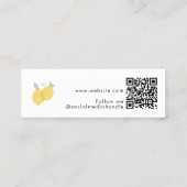 パステルモダンシトラスレモンQRコードミニマル スキニー名刺 (裏面)