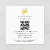 パステルモダンシトラスレモンQRコード スクエア名刺 (裏面)