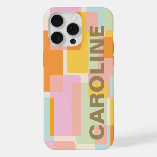 パステルモダンジオメトリックパーソナライズされた形状 iPhoneケース (裏面)