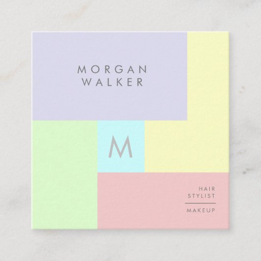 パステルモダンスクエアビジネスカード スクエア名刺 (正面)