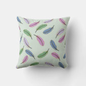 パステルモダンスタイリッシュブルーフェザーパターン クッション (裏面)