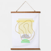 パステルモダンズ&金ゴールド抽象的 吊り下げ型タペストリー (正面)