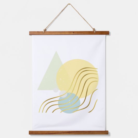 パステルモダンズ&金ゴールド抽象的 吊り下げ型タペストリー (正面2)
