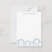 パステルモダンセージグリーンレトロヴィンテージ ノートカード (正面)