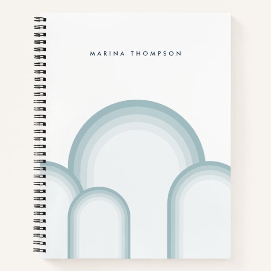 パステルモダンセージグリーンレトロヴィンテージ ノートブック (正面)