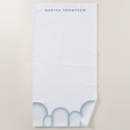 パステルモダンセージグリーンレトロヴィンテージ ビーチタオル