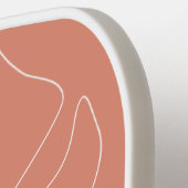 パステルモダンタンジェリントロピカルリーフラインスケッチ ピックルボールラケット (左詳細)