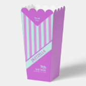 パステルモダンティール(緑がかった色)ピンクストライプコーンポップコーンフェイスボックス フェイバーボックス (正面)