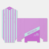 パステルモダンティール(緑がかった色)ピンクストライプ色のウィープボックス フェイバーボックス (見開き)