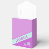 パステルモダンティール(緑がかった色)ピンクストライプ色のウィープボックス フェイバーボックス (見開き)