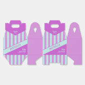 パステルモダンティール(緑がかった色)ピンクストライプ色ゲーブルビーフボックス フェイバーボックス (見開き)