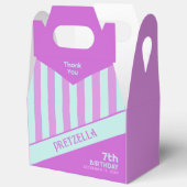 パステルモダンティール(緑がかった色)ピンクストライプ色ゲーブルビーフボックス フェイバーボックス (見開き)