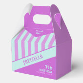 パステルモダンティール(緑がかった色)ピンクストライプ色ゲーブルビーフボックス フェイバーボックス (裏面)