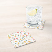 パステルモダンテラッツォパターン スクエアペーパーコースター (インサイチュ)