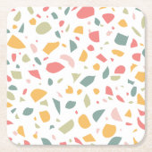 パステルモダンテラッツォパターン スクエアペーパーコースター (正面)