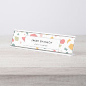 パステルモダンテラッツォパターン デスクネームプレート (正面)