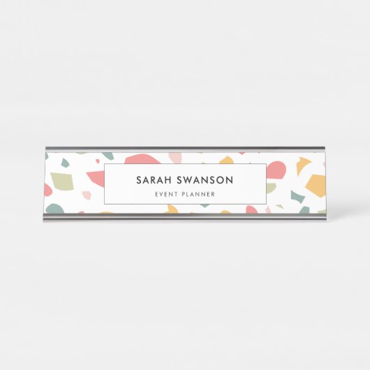 パステルモダンテラッツォパターン デスクネームプレート (正面)