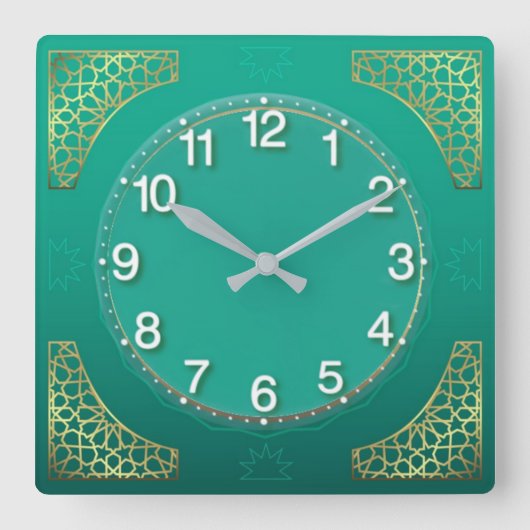 パステルモダンテル スクエア壁時計 (正面)