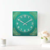 パステルモダンテル スクエア壁時計 (ホーム)