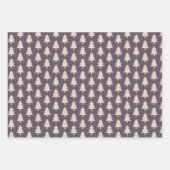 パステルモダントーンの木の冬パターン ラッピングペーパーシート (正面)