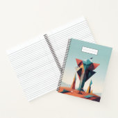 パステルモダントーンブルーピンクの幾何学的アート ノートブック (内部)