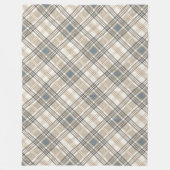 パステルモダンニュートラル幾何学アイボリーブラウンブルー フリースブランケット (正面)