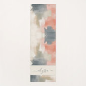 パステルモダンニュートラル抽象芸術ウォーターカラーモノグラム ヨガマット (正面)