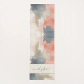パステルモダンニュートラル抽象芸術ウォーターカラーモノグラム ヨガマット (裏面)