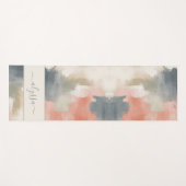 パステルモダンニュートラル抽象芸術ウォーターカラーモノグラム ヨガマット (正面(横))