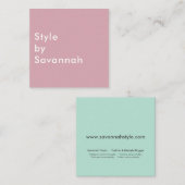 パステルモダンバラとミントシックファッションブロガー スクエア名刺 (正面/裏面)