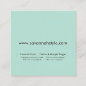 パステルモダンバラとミントシックファッションブロガー スクエア名刺 (裏面)