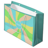 パステルモダンパタお洒落ーン・キッドの名前 ラージペーパーバッグ (正面アングル)