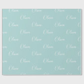 パステルモダンパーソナライズされたグリーンスクリプト名 ラッピングペーパー (フラット)