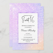 パステルモダンパープルラベンダースウィート16招待状 招待状 (正面/裏面)