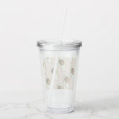 パステルモダンピンクとグリーンアボカドパターン アクリルタンブラー (裏面)