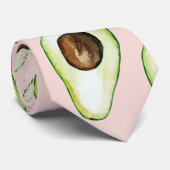 パステルモダンピンクとグリーンアボカドパターン ネクタイ (ロール)