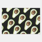 パステルモダンピンクとグリーンアボカドパターン ラッピングペーパーシート (正面3)