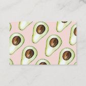 パステルモダンピンクとグリーンアボカドパターン 名刺 (正面)