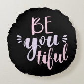 パステルモダンピンクとパープルミディティ ラウンドクッション (正面)