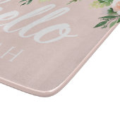 パステルモダンピンクの花こんにちは カッティングボード (角)