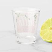 パステルモダンピンクの花こんにちは ショットグラス (裏面)