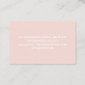 パステルモダンピンクの花こんにちは 名刺 (裏面)