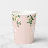 パステルモダンピンクの花こんにちは 紙コップ (右)