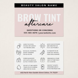 パステルモダンピンクアイブロートアフターケアカード