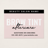 パステルモダンピンクアイブロートアフターケアカード (正面)