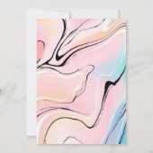 パステルモダンピンクアクアマーブル結婚ズ 招待状 (裏面)