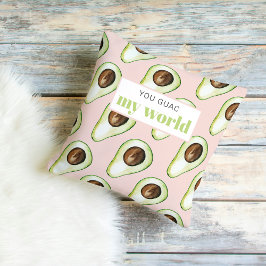 パステルモダンピンクアンドグリーンアボカドおもしろい引用文 アウトドアクッション