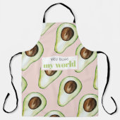 パステルモダンピンクアンドグリーンアボカドおもしろい引用文 エプロン (正面)