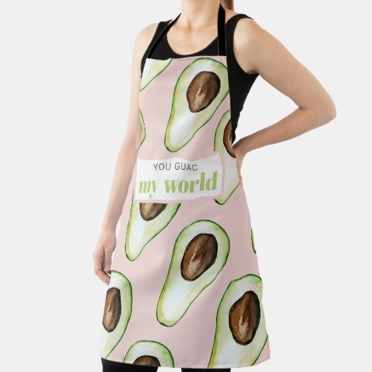 パステルモダンピンクアンドグリーンアボカドおもしろい引用文 エプロン (インサイチュ)